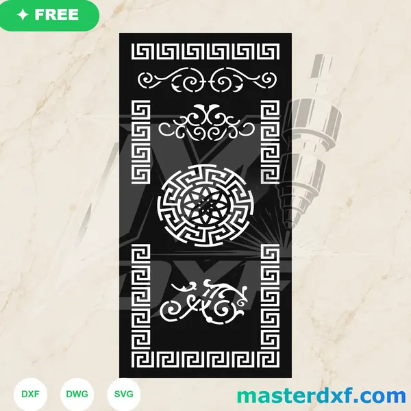 Greek Border Radial Maze Medallion Free DXF DXF File